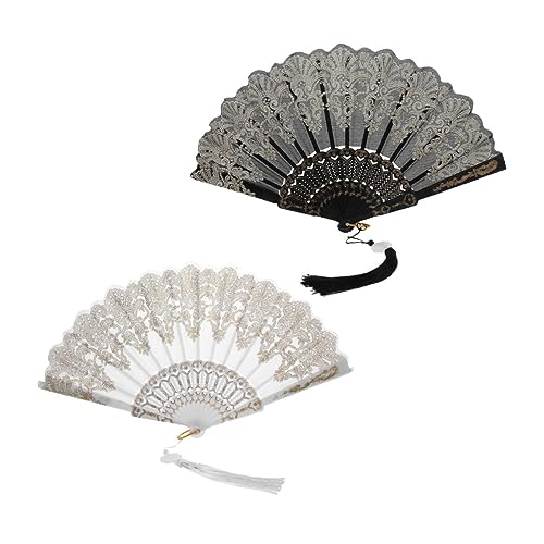 TOYZFRIENDY 2 Stück Faltbarer Chinesischer Handfächer mit Eleganter Stickerei und Zartem Muster Leichter Faltbarer Handventilator für Sommer Tanz Party und Dekoration TOYZFRIENDY 2 Stück Faltbarer Chinesischer Handfächer mit Eleganter Stickerei und Zartem Muster Leichter Faltbarer Handventilator für Sommer Tanz Party und Dekoration von TOYZFRIENDY