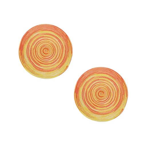 TOYZFRIENDY 2 Stück Handgewebtes Hitzebeständiges Teiliges Platzset aus Baumwollfaden Runde Form Gelbes Muster Schützendes Tischset für Tassen Teller Topf für Zuhause und TOYZFRIENDY 2 Stück Handgewebtes Hitzebeständiges Teiliges Platzset aus Baumwollfaden Runde Form Gelbes Muster Schützendes Tischset für Tassen Teller Topf für Zuhause und von TOYZFRIENDY