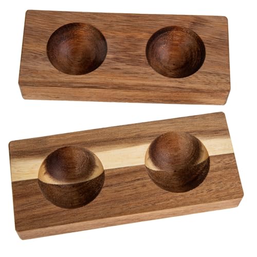 TOYZFRIENDY 2 Stück Holz Eierhalter für Kühlschrank Stabiles Eierfach aus Hochwertigem Naturholz mit Großen Fächern Rechteckige Aufbewahrungsbox für Frische Hühnereier Vielseitiges Küchen von TOYZFRIENDY