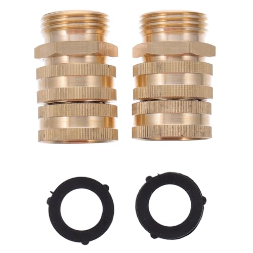 TOYZFRIENDY 2 Stück Messing Schlauchadapter mit Doppel innengewinde Langlebiger Garten Wasserschlauch Kupplungsverbinder Wasserbeständig für Bewässerungsgeräte Geeignet von TOYZFRIENDY