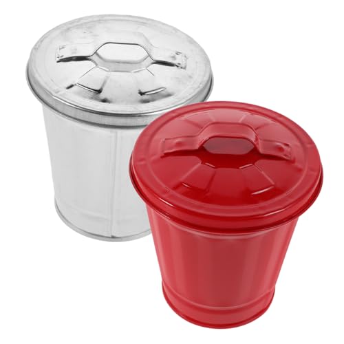 TOYZFRIENDY 2 Stück Mini Tischmülleimer aus Verzinktem Eisen mit Deckel Vielseitiger Desktop Abfalleimer und Blumenübertopf Kreativer Vintage Behälter für Wohnzimmer Schlafzimmer und Büro TOYZFRIENDY 2 Stück Mini Tischmülleimer aus Verzinktem Eisen mit Deckel Vielseitiger Desktop Abfalleimer und Blumenübertopf Kreativer Vintage Behälter für Wohnzimmer Schlafzimmer und Büro von TOYZFRIENDY