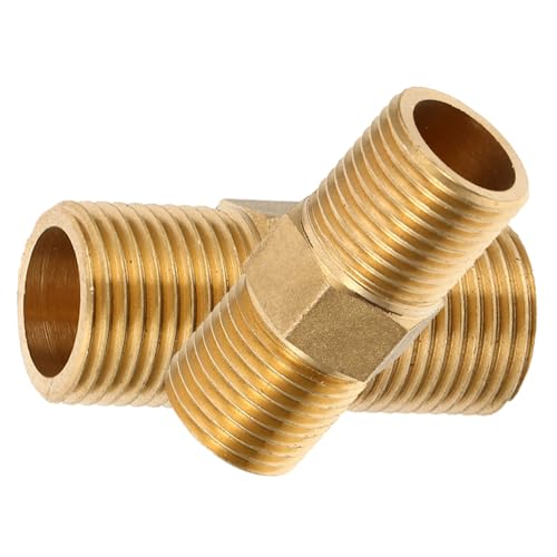 TOYZFRIENDY 2 Stück Npt Außengewinde Schlauchverbinder aus Massivem Messing Robustes Verlängerungsadapter Rohrverbindung für Garten Haushalt Industrie Einfache Installation von TOYZFRIENDY