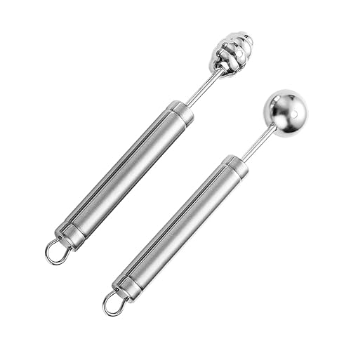 TOYZFRIENDY 2 Stück Obst Kugelausstecher Teiliges für Melonen Cantaloupe und Ergonomisch Gestaltet Rutschfester Griff für Fruchtsalate und Party Snacks von TOYZFRIENDY