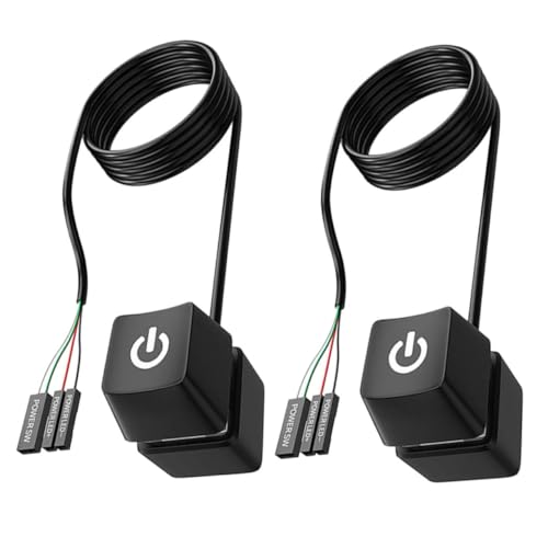 TOYZFRIENDY 2 Stück PC Power Button Verlängerungskabel Teilig Robuster Netzschalter Ersatz für Desktop Vielseitig Einsetzbar für Büro und Heimcomputer Einfache Steuerung der Stromversorgung von TOYZFRIENDY