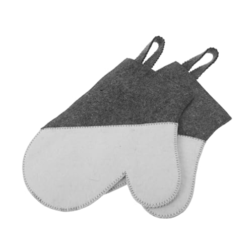 TOYZFRIENDY 2 Stück Sauna Filz Handschuhe aus Dickem Wollfilz Hitzebeständig Atmungsaktiv und Langlebig Isolierende Saunahandschuhe für Damen Optimaler Handschutz bei Dampfbad und Spa von TOYZFRIENDY
