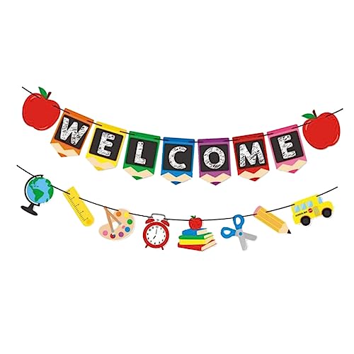 TOYZFRIENDY 2 Stück Schulanfang Party Banner Teilig mit Buchstabenfahnen Wiederverwendbar Rustikale Willkommen Dekoration für Klassenzimmer Türen Fenster Fotohintergrund zur Einschulungsfeier TOYZFRIENDY 2 Stück Schulanfang Party Banner Teilig mit Buchstabenfahnen Wiederverwendbar Rustikale Willkommen Dekoration für Klassenzimmer Türen Fenster Fotohintergrund zur Einschulungsfeier von TOYZFRIENDY