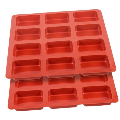 TOYZFRIENDY 2 Stück Silikon Kuchenform Backform Rechteckig Antihaftbeschichtet Kleine Riegelform Wiederverwendbar Für Pralinen Kuchen Dessert Backen von TOYZFRIENDY