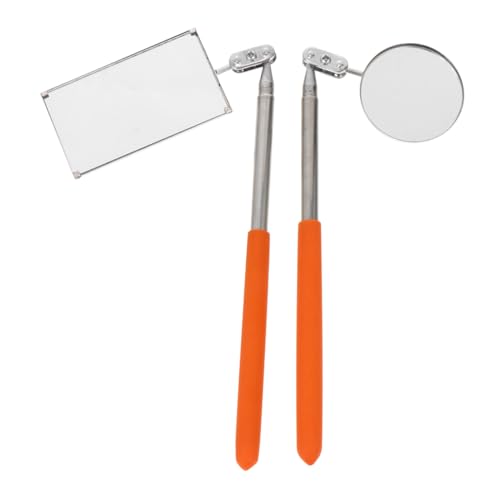 TOYZFRIENDY 2 Stück Teiliges Auto teleskop inspektionsspiegel Rundem und Eckigem Spiegel Flexibel Drehbar für Fahrzeugreparatur Schwer Zugängliche Bereiche und Werkstattgebrauch von TOYZFRIENDY