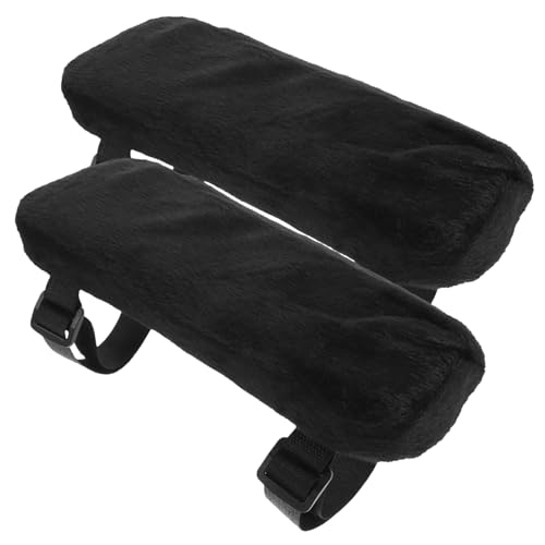 TOYZFRIENDY 2 Stück Teiliges Bürostuhl Armlehnenpolster aus Rutschfestem Material Bequeme Wiederverwendbare Armstützkissen für Esszimmerstühle und Sitzmöbel Ergonomisch Gepolstert Schwarz von TOYZFRIENDY