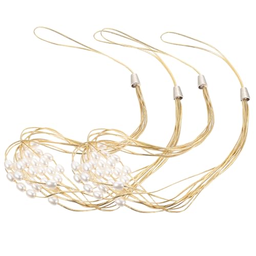 TOYZFRIENDY 2 Stück Teiliges Gardinenband mit Perlen Dekorativer Vorhang Raffhalter aus Goldfarbenem Seil Einfach zu Binden Haken Stilvolle Fensterdeko für Wohnzimmer und Hochzeit TOYZFRIENDY 2 Stück Teiliges Gardinenband mit Perlen Dekorativer Vorhang Raffhalter aus Goldfarbenem Seil Einfach zu Binden Haken Stilvolle Fensterdeko für Wohnzimmer und Hochzeit von TOYZFRIENDY