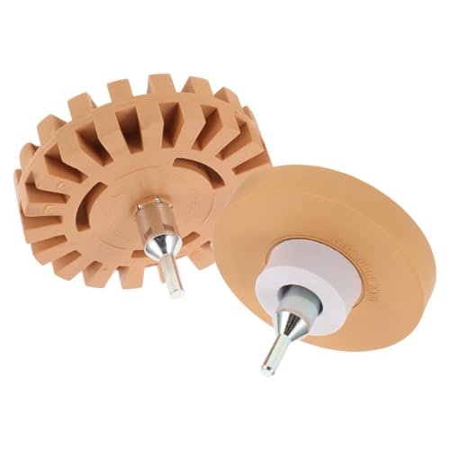 TOYZFRIENDY 2 Stück Teiliges Gummi Klebstoffentferner Räder mit Gezahntem Design Pneumatisch für Schnelle Entfernung von Kleber und Farbe Leichtes Tragbares Werkzeug für Auto und Vielseitige von TOYZFRIENDY