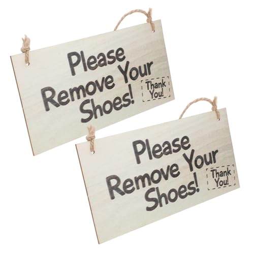 TOYZFRIENDY 2 Stück Teiliges Hängendes Holz Türschild Bitte Schuhe Ausziehen Langlebig und Stilvoll Geeignet für Haustür Büro Innen und Geschützten Außenbereich Einfache Montage Dekoration TOYZFRIENDY 2 Stück Teiliges Hängendes Holz Türschild Bitte Schuhe Ausziehen Langlebig und Stilvoll Geeignet für Haustür Büro Innen und Geschützten Außenbereich Einfache Montage Dekoration von TOYZFRIENDY
