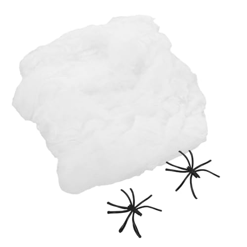 TOYZFRIENDY 2stücke Kleine Plastikspinnen Leuchtende Spinnennetze Für Außen Und Innen-deko Dehnbares Halloween-spinnnetz Mit Gruseligem Leuchteffekt Für Fenster Und Party von TOYZFRIENDY