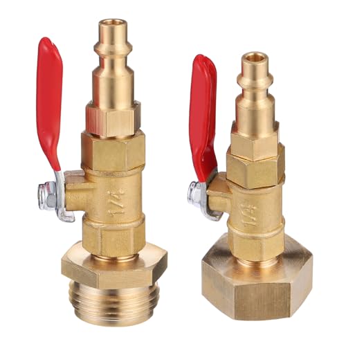 TOYZFRIENDY 2 Stück Teiliges Kupfer Winterize Blowout Adapter Schnelles Absperrventil Korrosionsbeständig für Gartenschlauch Frostschutz Wasserablass Kompatibel mit Luftkompressor von TOYZFRIENDY