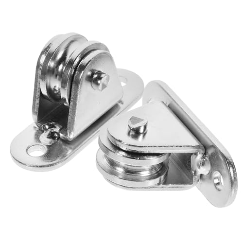 TOYZFRIENDY 2 Stück Teiliges Leiser Umlenkrollen aus Nickelbeschichtetem Eisen mit Doppelt Kugelgelagertem Seilzug für DIY Hebeprojekte Einsetzbar an Wand und Decke Verschleißfest und von TOYZFRIENDY