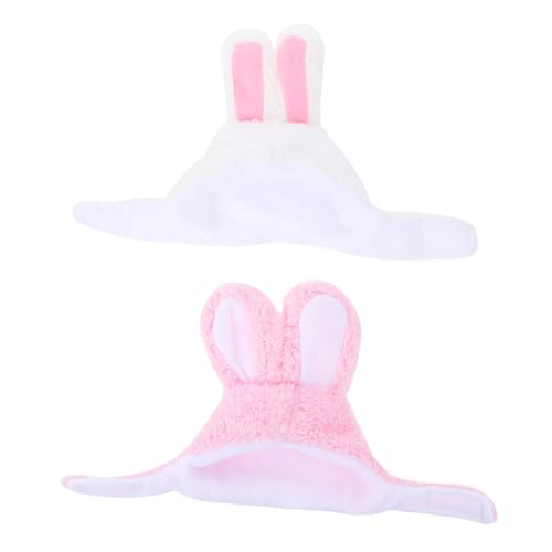 TOYZFRIENDY 2 Stück Teiliges Niedliches Hasenohren haustierhut Leichter Atmungsaktiver Hundekostüm Hut für Kleine bis Mittelgroße Hunde und Katzen Dekorativ für Bilder und Geburtstagsfeiern von TOYZFRIENDY