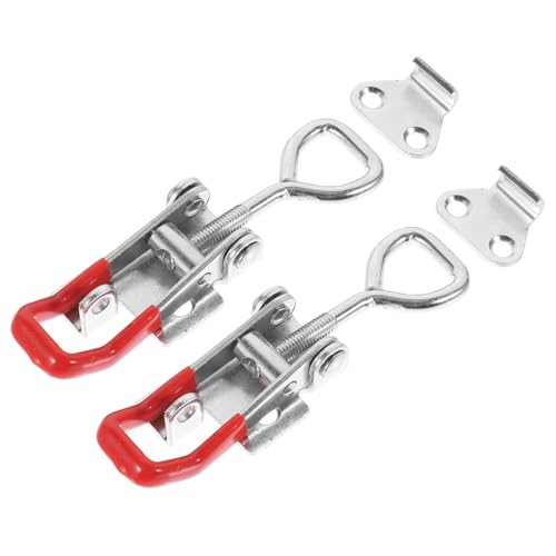 TOYZFRIENDY 2 Stück Teiliges Verstellbares Zugriegel Stahl Robuster Hebelverschluss mit Starkem Halt für Kisten Türen und Boxen Komfortabler Rutschfester Griff Vielseitig Einsetzbar für von TOYZFRIENDY