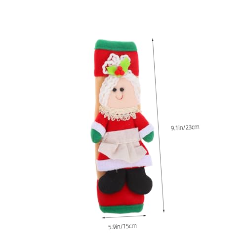 TOYZFRIENDY 2 Stück Teiliges Weihnachtsgriffschutz für Mikrowelle und Kühlschrank Flexible Dekorative Griffhüllen gegen Fett Flecken und Fingerabdrücke Weihnachtliches Design für Innenräume von TOYZFRIENDY
