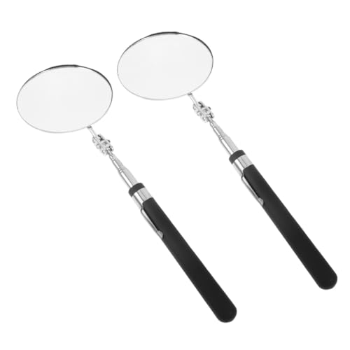 TOYZFRIENDY 2 Stück Teleskop-inspektionsspiegel Stabilem Griff aus Robustem Material Ausziehbarer Teleskopstiel für Fahrzeugunterboden Mechanikerinspektion Leicht und Tragbar für Präzise von TOYZFRIENDY