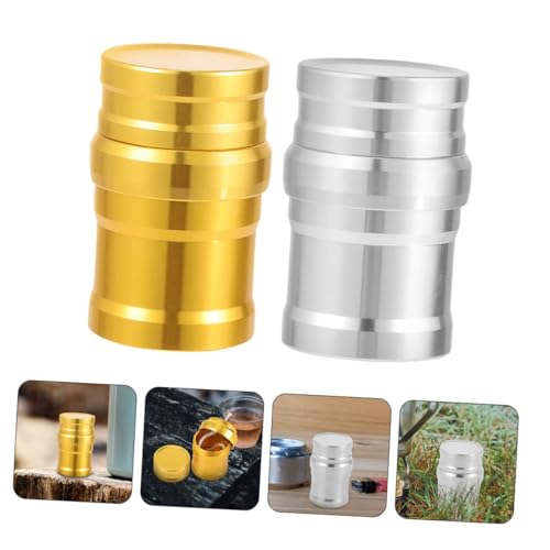 TOYZFRIENDY 2 Stück Tragbarer Mini Alkoholbrenner Aluminiumlegierung Camping Outdoor Labor Heizung Werkzeug Kompakt Leicht für Experimente und Picknick von TOYZFRIENDY