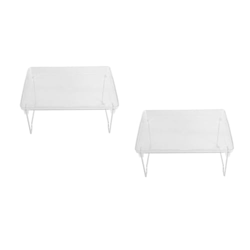 TOYZFRIENDY 2 Stück Transparent Klappbares Desktop Regal Doppelschichtiges Aufbewahrungsregal für Arbeitsplatte Multifunktionaler Organizer für Büro Badezimmer Küche und Schlafzimmer von TOYZFRIENDY