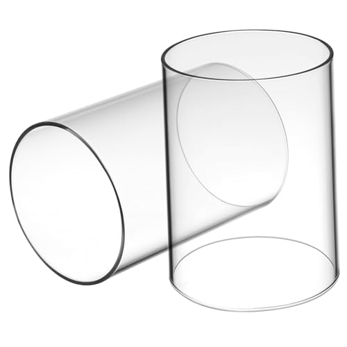 TOYZFRIENDY 2 Stück Transparentes Glas kerzenzylinder Bodenloser Offener Kerzenhalter Windschutz Windlicht für Tischdekoration Hochzeit Festliche Anlässe von TOYZFRIENDY