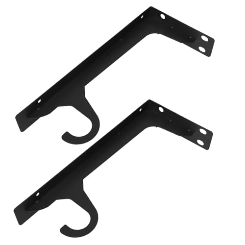 TOYZFRIENDY 2 Stück Wandmontierter Kleiderschrank Stangenhalter aus Metall Schwerlast Garderobenstangen Halter mit Haken Stabile Wandhalterung für Schlafzimmer Wohnzimmer Büro von TOYZFRIENDY