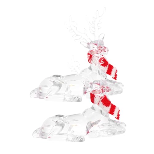 TOYZFRIENDY 2 Stück Weihnachtsdeko Hochtransparent Rentier Figurine Für Weihnachtsbaum Fenster Tür Tischdekorationen Festliche Winterakzente von TOYZFRIENDY