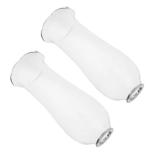 TOYZFRIENDY 2 Stück Windgeschützte Glasschirm Kerzenhalter Klarer Robuster Glas-Lampenschirm für Outdoor-dinner Camping Picknick und Patio Vintage Ersatzglas für Öllampen und Laternen von TOYZFRIENDY