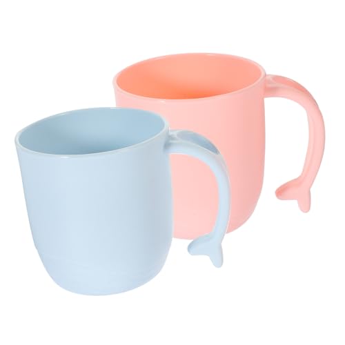 TOYZFRIENDY 2 Stück Zahnputzbecher aus Bruchsicherem Kunststoff Bunte Mundspülbecher mit Großem Fassungsvermögen Praktische Badezimmerbecher für Tägliche Mundhygiene Kindgerechtes Design in von TOYZFRIENDY