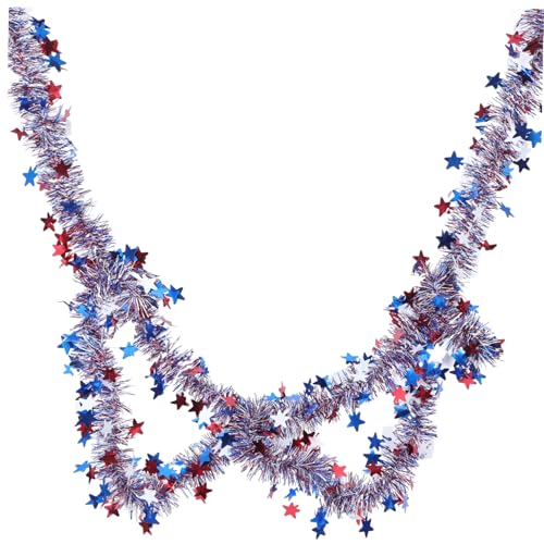 TOYZFRIENDY 2 Stück of July Girlande mit Patriotischem Design Wetterfeste US Flagge Dekoration für Geburtstag Memorial Day und Garten Wiederverwendbare Bunte Party Girlanden für Fenster Türen von TOYZFRIENDY