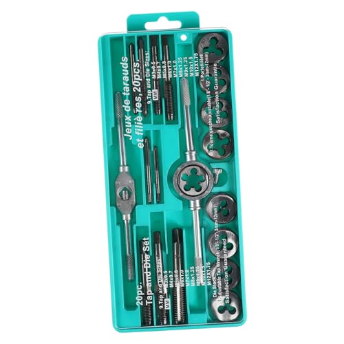 TOYZFRIENDY 20 Stück Teiliges Gewindeschneidenset aus Lagerstahl Präziser Handgewindebohrer und Schneideisen Satz Benutzerfreundliches Tap Handle Tool für Innen und Außengewinde Langlebiges TOYZFRIENDY 20 Stück Teiliges Gewindeschneidenset aus Lagerstahl Präziser Handgewindebohrer und Schneideisen Satz Benutzerfreundliches Tap Handle Tool für Innen und Außengewinde Langlebiges von TOYZFRIENDY