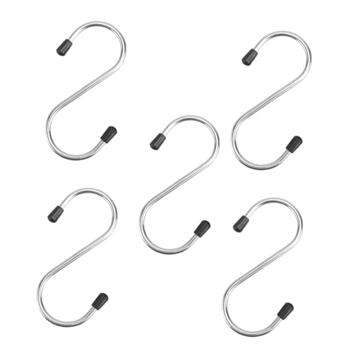 TOYZFRIENDY 20 Stück Teiliges S haken aus Rostfreiem Edelstahl Stabile Aufhängehaken für Küche Bad und Büro Vielseitig Einsetzbar Hohe Tragkraft Lang Silberfarbene Multifunktionale Hängekörbe von TOYZFRIENDY