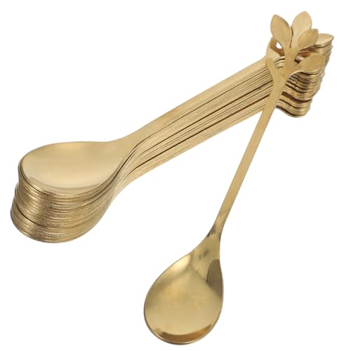 TOYZFRIENDY 20 Stück Teiliges Set Goldene Mini Löffel aus mit Blattdesign für Kaffee Tee Desserts Snacks und Partys Vielseitig Einsetzbar und Elegant für TOYZFRIENDY 20 Stück Teiliges Set Goldene Mini Löffel aus mit Blattdesign für Kaffee Tee Desserts Snacks und Partys Vielseitig Einsetzbar und Elegant für von TOYZFRIENDY