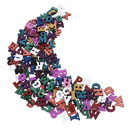 TOYZFRIENDY 200 Stück Teiliges Bunte Holzbuchstaben Rustikale DIY Dekoration zum Aufhängen für Wand Tür Notebook Party Wohnraumgestaltung von TOYZFRIENDY