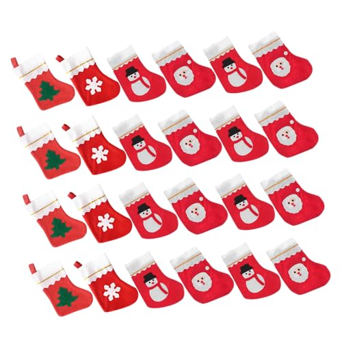 TOYZFRIENDY 24 Stück Teiliges Kleine Weihnachtsstrümpfe aus Dekorative Hängesocken mit Festlichen Motiven als Candy Holder und Geschenkbeutel für Weihnachtsbaum Tür Kamin Partydekoration TOYZFRIENDY 24 Stück Teiliges Kleine Weihnachtsstrümpfe aus Dekorative Hängesocken mit Festlichen Motiven als Candy Holder und Geschenkbeutel für Weihnachtsbaum Tür Kamin Partydekoration von TOYZFRIENDY