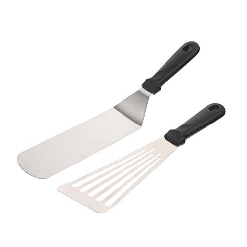TOYZFRIENDY 2Stücke Grillspatel Teilig Professionelle Antihaft Küchenhelfer Ergonomischer Griff Hitzebeständig und Langlebig für Zuhause Restaurant und Grillpartys von TOYZFRIENDY