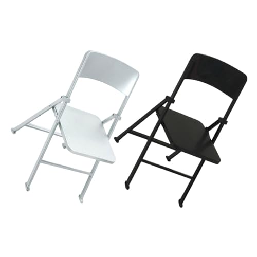 TOYZFRIENDY 2stücke Miniatur-klappstuhl Aus PVC Für Puppenhäuser Zusammenklappbar Realistisches Design Für Dioramen Und Miniaturdekorationen von TOYZFRIENDY