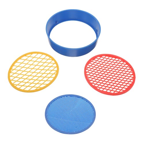 TOYZFRIENDY 3 Sätze Kunststoff Gartensieb mit Austauschbarem Siebnetz Leichtes Bodensieb für Garten Steine und Filtern Handliches Sieb für Aussaat und Gartenarbeit Zufällige Zufällige Farbe von TOYZFRIENDY