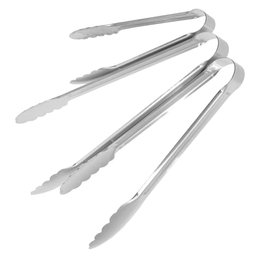 TOYZFRIENDY 3 Stck Teiliges Lebensmittelzangen Hitzebeständig Rutschfest Vielseitig für Grill Buffet Küche und Picknick Groß Mittel Klein Sicher und Komfortabel zu Greifen von TOYZFRIENDY