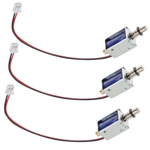TOYZFRIENDY 3 Stück Dc Push pull Solenoid Elektromagnet Offener Rahmen Mini Linearbewegung Stabile Konstruktion Schnelles Ansprechverhalten Einfache Installation für Verkaufsautomaten und von TOYZFRIENDY
