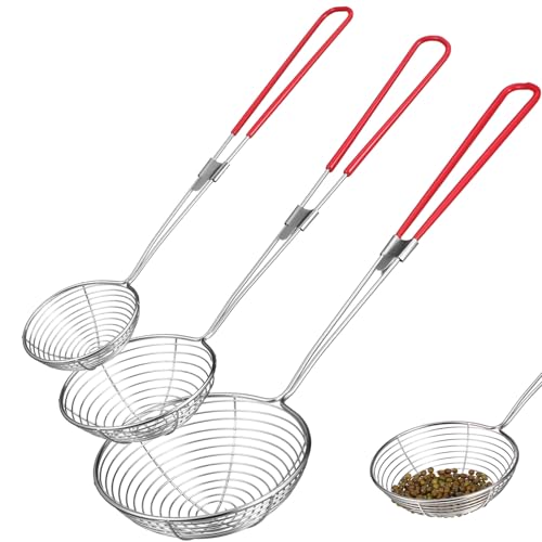 TOYZFRIENDY 3 Stück Edelstahl Siebkelle mit Gummigriff Feines Küchensieb für Pasta und Nudeln Hitzebeständig Unterschiedliche mit Aufhängevorrichtung für Platzsparende Lagerung TOYZFRIENDY 3 Stück Edelstahl Siebkelle mit Gummigriff Feines Küchensieb für Pasta und Nudeln Hitzebeständig Unterschiedliche mit Aufhängevorrichtung für Platzsparende Lagerung von TOYZFRIENDY
