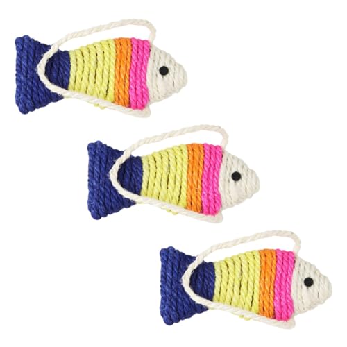 TOYZFRIENDY 3 Stück Kratzmatte für Katzen aus Langlebigem Sisal Interaktives Katzenspielzeug zum Krallenpflege und Möbel Schutz Kleine Fischform Hänge Spielmatte Farblich Zufällige Farbe TOYZFRIENDY 3 Stück Kratzmatte für Katzen aus Langlebigem Sisal Interaktives Katzenspielzeug zum Krallenpflege und Möbel Schutz Kleine Fischform Hänge Spielmatte Farblich Zufällige Farbe von TOYZFRIENDY