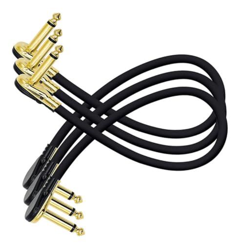 TOYZFRIENDY 3 Stück Teiliges Flaches Patchkabel Gitarre und Bass Langlebige Konstruktion Geräuschreduzierend Flexibel und Kompakt für Effektpedale und Verstärkeranschluss von TOYZFRIENDY