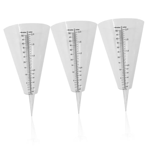TOYZFRIENDY 3 Stück Teiliges Garten Regenmessbecher Spitz Transparent mit Erdspieß Einfache Installation Langlebiges Material Präzise Niederschlagsmessung für Außenbereich und Garten von TOYZFRIENDY