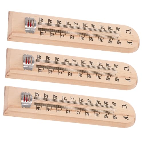 TOYZFRIENDY 3 Stück Teiliges Holzthermometer mit Klarem Glasstab Einfacher Temperaturmesser für Drinnen und Draußen Geeignet für Babyzimmer Gewächshaus Sauna und Ablesbar TOYZFRIENDY 3 Stück Teiliges Holzthermometer mit Klarem Glasstab Einfacher Temperaturmesser für Drinnen und Draußen Geeignet für Babyzimmer Gewächshaus Sauna und Ablesbar von TOYZFRIENDY