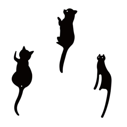 TOYZFRIENDY 3 Stück Teiliges Katzen motiv Wandhaken aus Metall Selbstklebend Multifunktionale Aufhängevorrichtung für Pflanzen und Dekoration Kreative Raumlösung für Schlafzimmer und von TOYZFRIENDY
