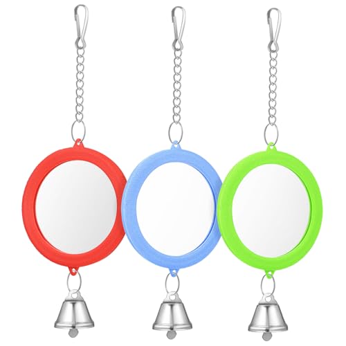 TOYZFRIENDY 3 Stück Teiliges Vogelspiegel Glocke Runde Doppelseitige Spiegel als Interaktives Käfigzubehör für Papageien Nymphensittiche Wellensittiche und Andere Käfigvögel Einfach TOYZFRIENDY 3 Stück Teiliges Vogelspiegel Glocke Runde Doppelseitige Spiegel als Interaktives Käfigzubehör für Papageien Nymphensittiche Wellensittiche und Andere Käfigvögel Einfach von TOYZFRIENDY
