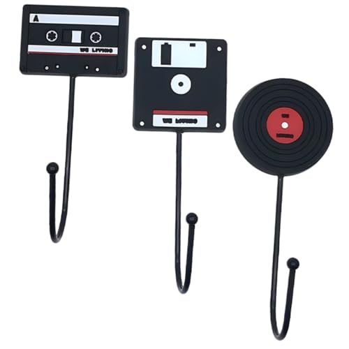 TOYZFRIENDY 3 Stück Wandhaken Retro Stil Selbstklebend für Küche und Bad Multifunktional für Handtücher Schlüssel Schmuck Schwarzes Vinyl schallplatten design Praktisch und Dekorativ TOYZFRIENDY 3 Stück Wandhaken Retro Stil Selbstklebend für Küche und Bad Multifunktional für Handtücher Schlüssel Schmuck Schwarzes Vinyl schallplatten design Praktisch und Dekorativ von TOYZFRIENDY