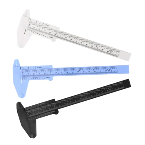 TOYZFRIENDY 3 Stücke Mini Kunststoff-schieblehre Präzisions-messschieber mit Doppelskala Manueller Schieber Vielseitiges Messwerkzeug für Schule Büro und Heimgebrauch in Schwarz Blau Weiß TOYZFRIENDY 3 Stücke Mini Kunststoff-schieblehre Präzisions-messschieber mit Doppelskala Manueller Schieber Vielseitiges Messwerkzeug für Schule Büro und Heimgebrauch in Schwarz Blau Weiß von TOYZFRIENDY